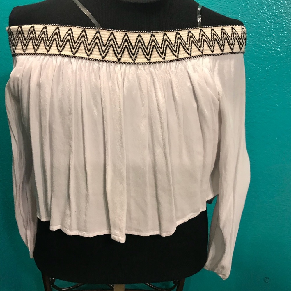 Off the shoulder white crop top